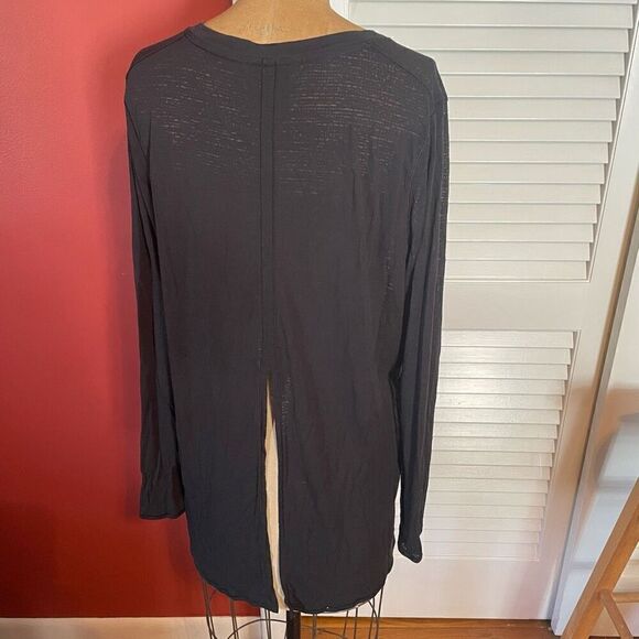 H&M | black long sleeve semi sheer top XL - Picture 4 of 7